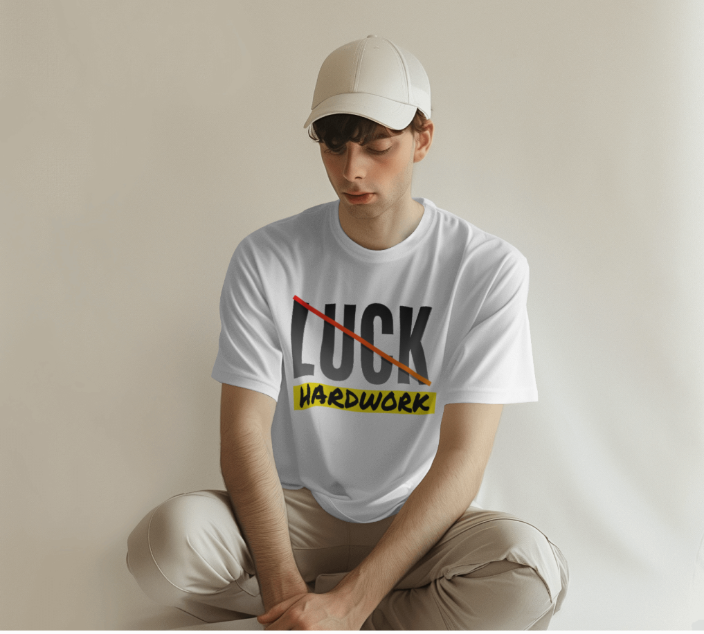 No Luck, Only Hard Work | Motivational T-Shirt for Hustlers & Achievers